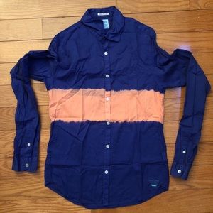 Scotch & Soda Linen Dipped Dyed Shirt